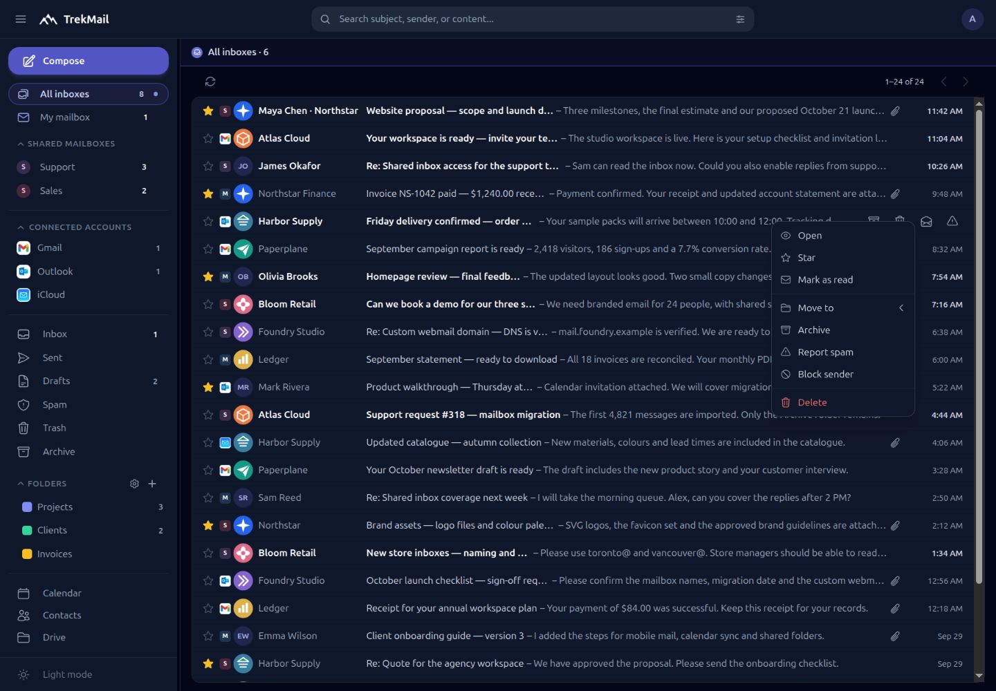Open the inbox.