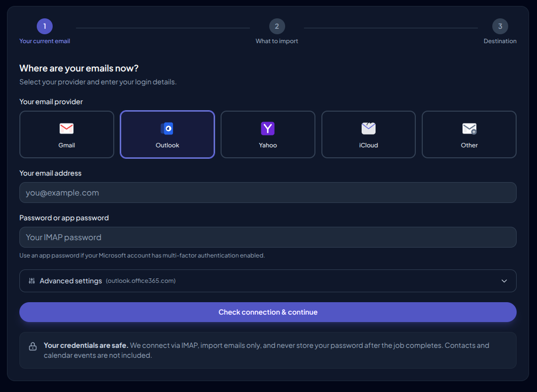 Migrate mailboxes