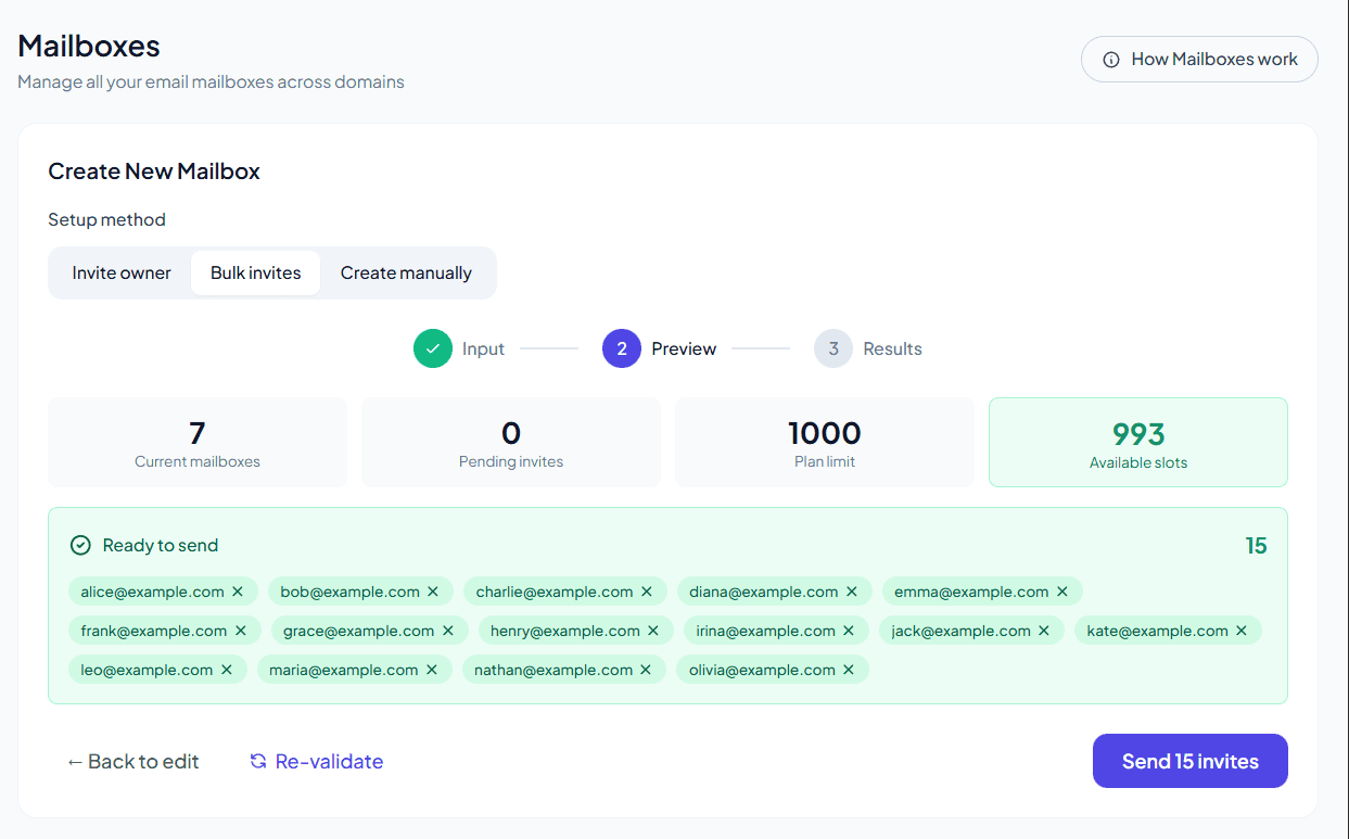 Bulk invite workflow