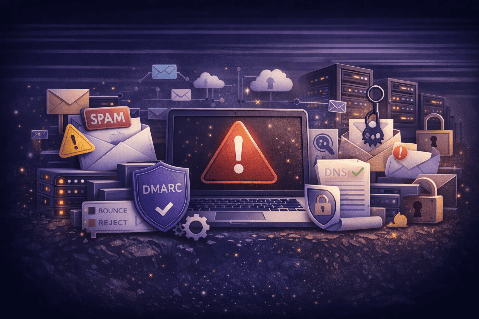 Email alias forwarding configuration with combo routing diagram