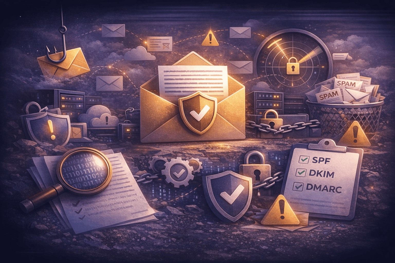 Setup diagram for forwarding domain email to Gmail using SRS rewriting and ARC signing