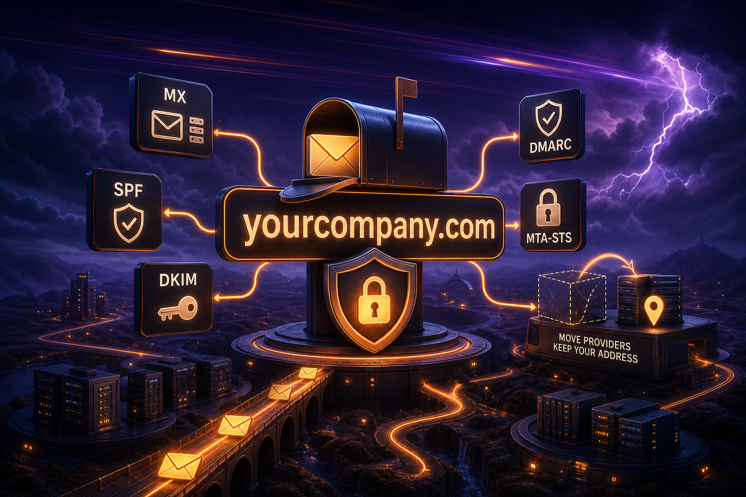 Custom domain email setup concept for business teams