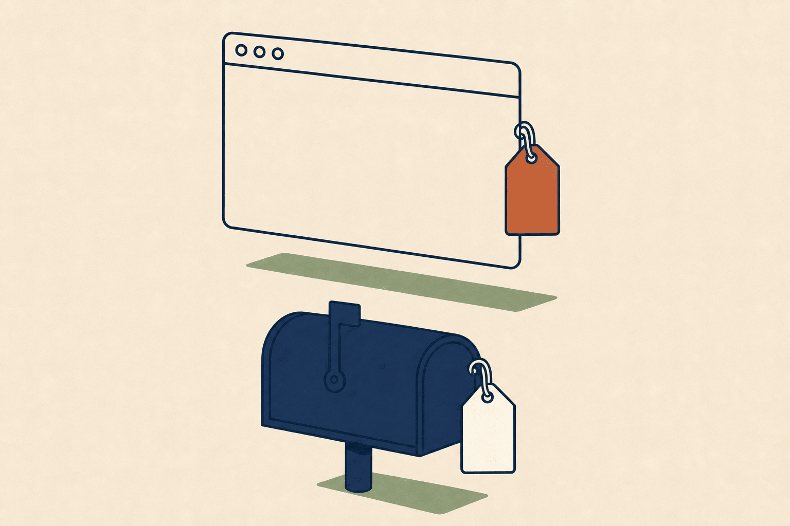 A collaboration layer sitting above a separate mail invoice