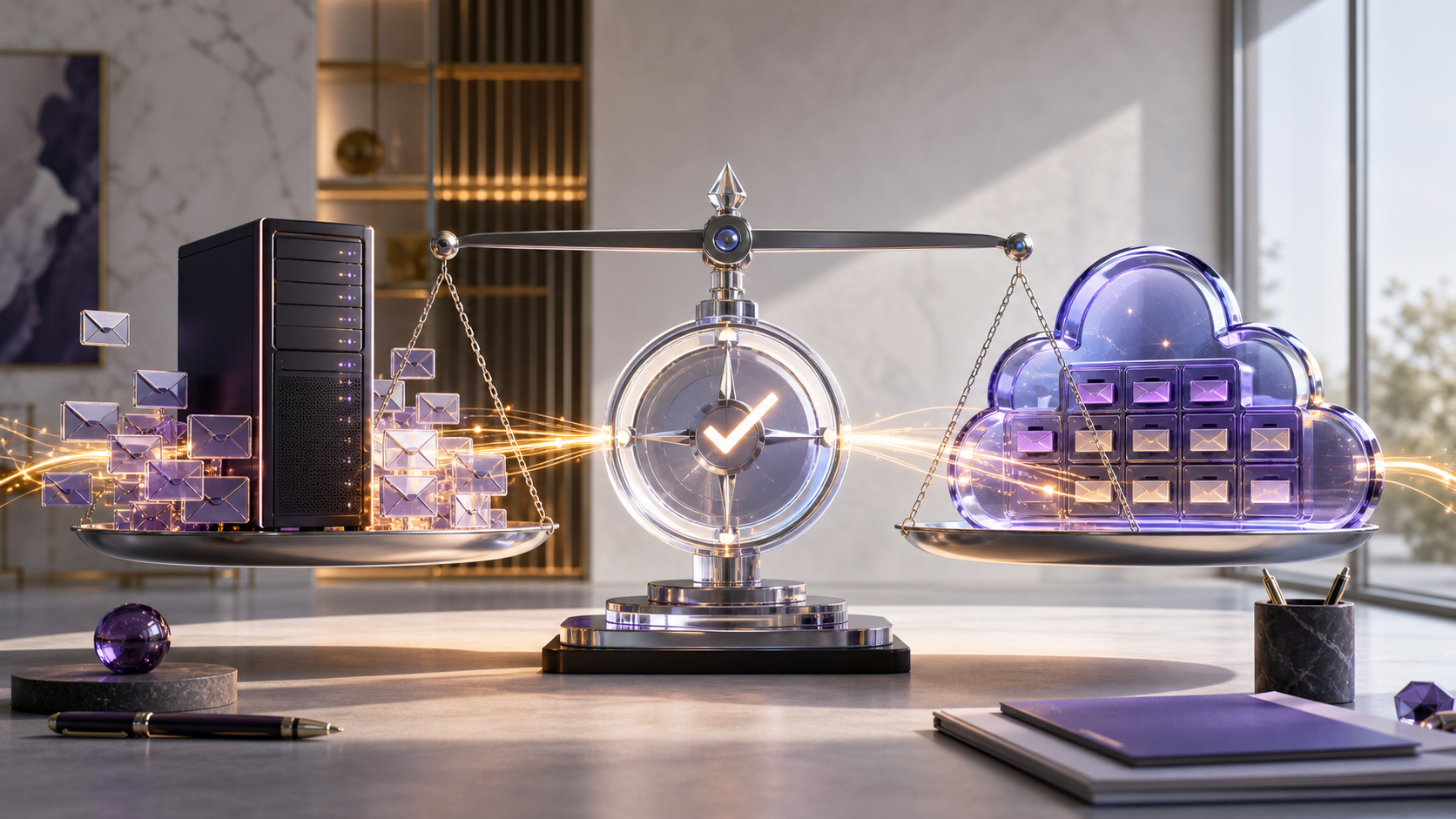 Multi-domain mail server versus hosted email matrix