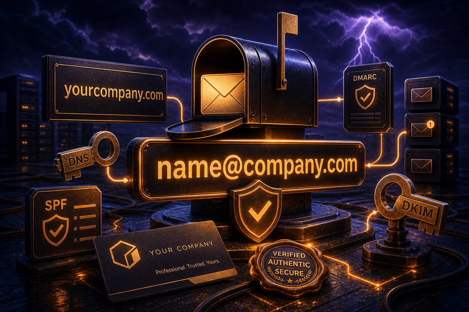 Professional email address setup for a business domain
