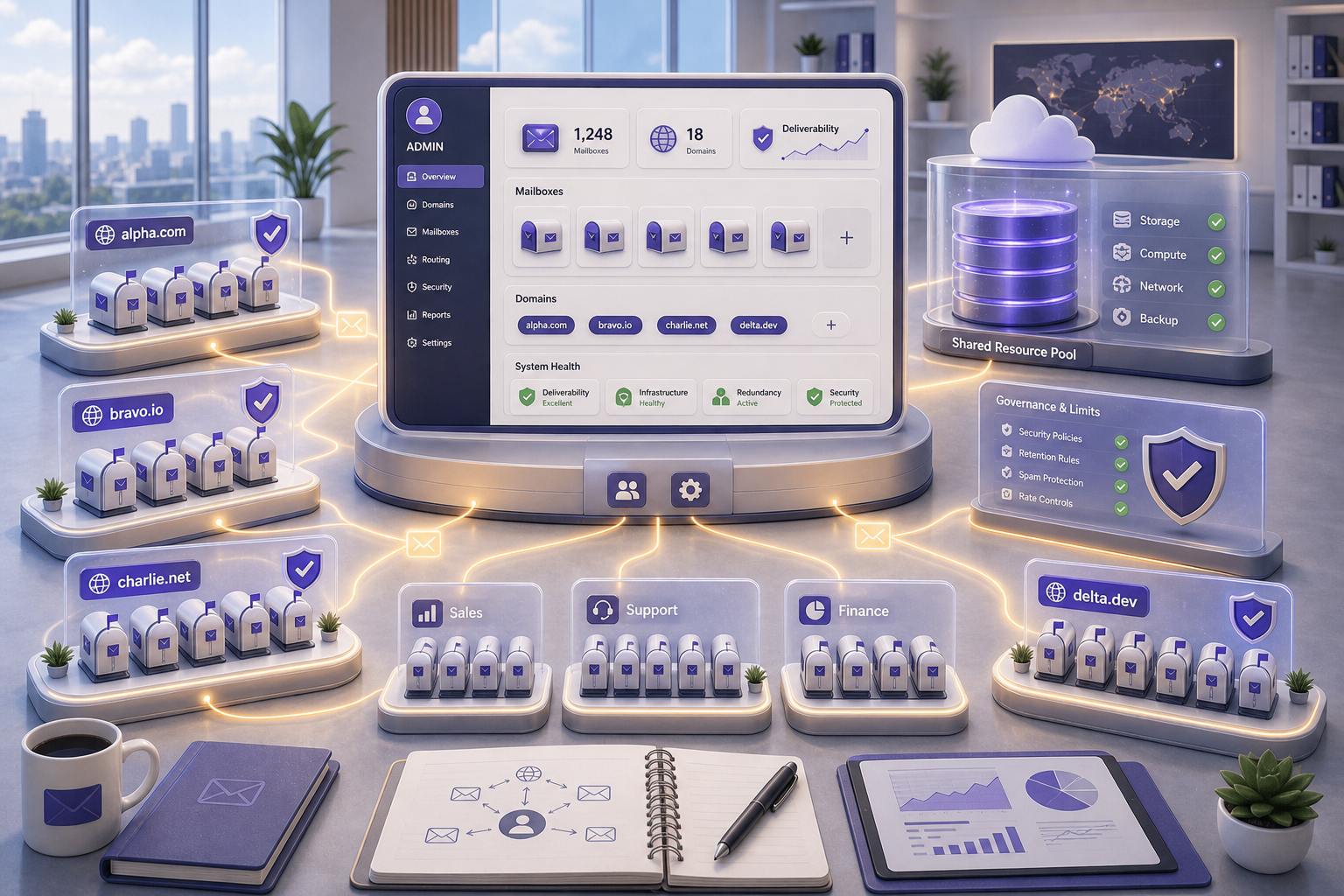 Unlimited business email accounts scale comparison